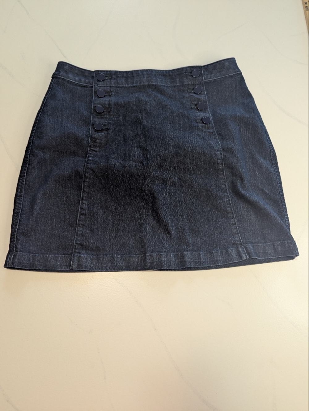LOFT Dark Blue Denim Mini Skirt
